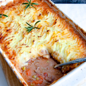 Freshly baked cottage pie